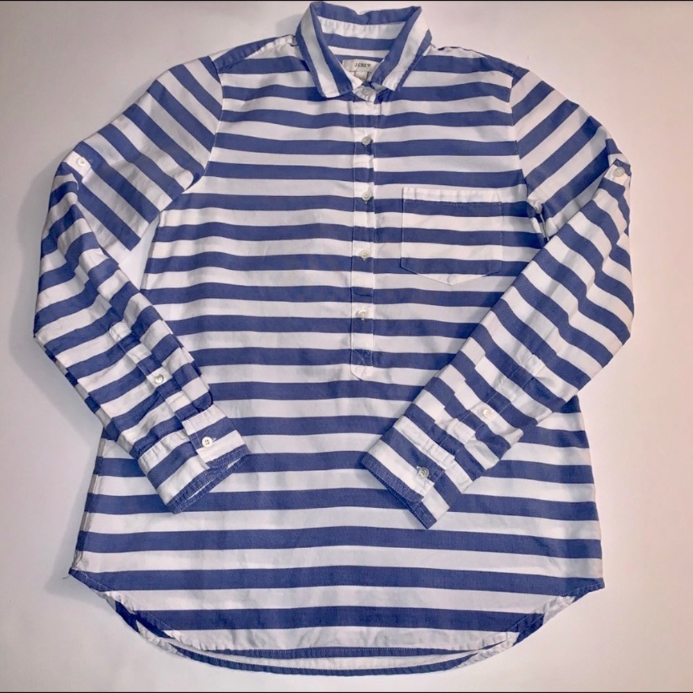 J. Crew Striped 3/4 Button Dwn Long Slv or 3/4 Slv